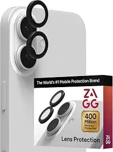 Zagg Iphone Camera Lens Protector For Iphone 17/16/ 16 Plus - Black, Camera Ring, Maximum Impact & Scratch Protection, Anti-Reflective Technology, Smudge-Resistant, Precise Fit, Glass Elite