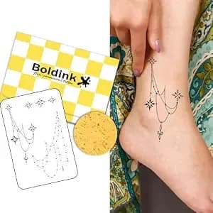 Ankle Chain Temporary Tattoos For Adults Realistic Fake Tattoo Waterproof - Semi Permanent Tattoo,Lasts 7-15 Days,No Adhesive,No Reflection,Party,Festival,Gifts,Daily Wear