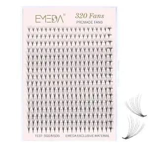 Emeda 320 Fans Premade Lash Fans Pointy Thin Base Xl Boxes (10d-0.07-D-Mix) - 8-15mm Premade Fans Eyelash Extensions Stable D Curl Lash Extension Premade Fans Pre Fanned Volume Lash Extensions