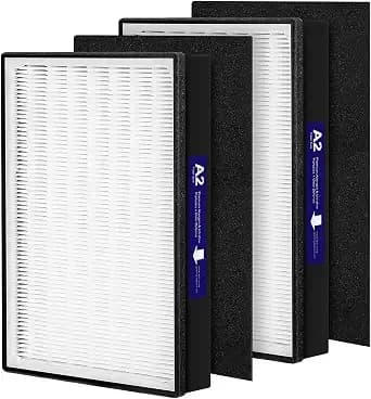 2 Pack a2 Replacement Filter Compatible With 3m Filtrete Room Air Purifier Models Fap-c02-a2, Fap-c03-a2, Fap-t03-a2, Part # 1150101 - Models Fap-c02-a2, Fap-c03-a2, Fap-t03-a2, 3 Hepa Filters Plus 3 Carbon Pre-Filters, Part # 1150101