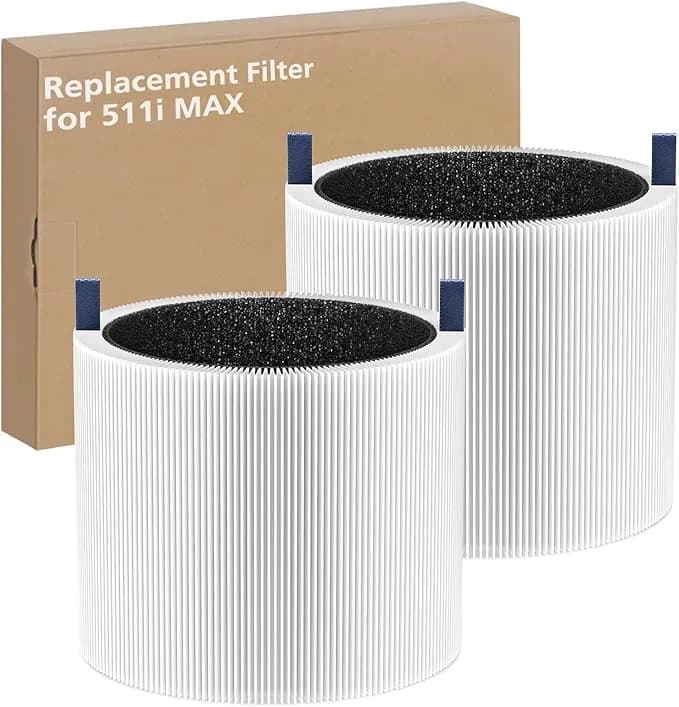 511i Max Replacement Filter For Blueair 511i Max Hepasilent Air Cleaner - For Blue Pure f5max, Model Blue Pure 511i Max (Not For 511), 2-Pack