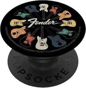 Fender Multicolor Vintage Stratocaster Rock Guitars Circle Popsockets Adhesive Popgrip