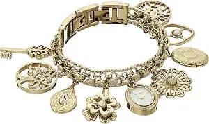 Anne Klein Women'S Premium Crystal Accented Charm Bracelet Watch