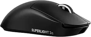 Logitech Pro X Superlight 2c Wireless Gaming Mouse 51g Compact - Black - 51g Compact Mini Size, Symmetrical Shape, <8 Khz Polling, 44k Dpi, Powerplay Wireless Charging, Usb-C, 5 Buttons, For Pc/Mac