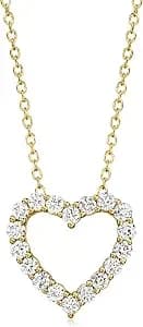 Ross-Simons 0.50 Ct. T.W. Lab-Grown Diamond Heart Pendant Necklace In 18kt Gold Over Sterling