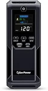 Cyberpower cp1500avrlcd3 Intelligent Lcd Ups Battery Backup - 1500va/900w, 12 Outlets, 2 Usb Ports, Avr, Mini Tower, Ul Certified