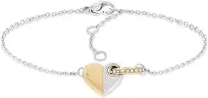 Tommy Hilfiger Women'S Jewelry - Stainless Steel Bracelet With Heart Pendant - Adjustable/Self Sizing - Perfect For Layering - Classic Jewelry For Everyday Wear
