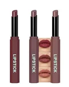 Matte Lipstick, Velvet Lip Stick, Long Lasting Lipstick For Women Makeup - Waterproof Frosted Lipstick, Smooth Texture, Plum Mulberry Warm Peach, High Pigment, Christmas Lip Crayon Makeup Kit-04+05+06