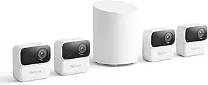 Reolink Argus Magicam Security Cameras Wireless Outdoor 1080p, 4 Cam Kit - Ai Detection, 2.4/5ghz Wifi, Ai Detection, Magnetic Mount, Ir Night Vision, No Subscription, ip67, 9-Month Battery Life