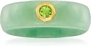 Ross-Simons Jade And .30 Carat Peridot Ring With 14kt Yellow Gold