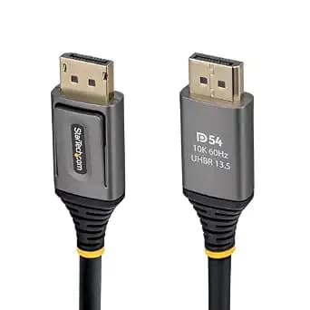 Startech 10ft Displayport 2.1 Cable, Vesa Certified dp54 Displayport Cable, Uncompressed 8k 60hz, 10k 60hz/8k 144hz/4k 240hz W/Dsc 1.2a, Dp 2.1 Monitor Cord