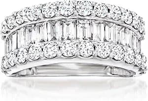 Ross-Simons 3.00 Ct. T.W. Baguette And Round Diamond Ring In 14kt White Gold