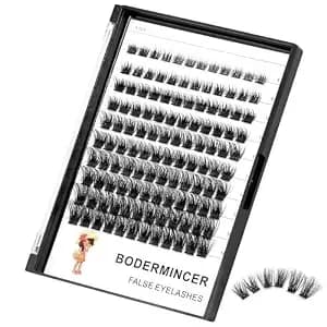 Bodermincer 120pcs Short Lash Clusters Wispy D Curl Eyelash Clusters 10-12-14-16mm Individual Eyelashes Natural Cluster Eyelash Extensions Natural Looking Cluster Lashes (8-10-12-14mm Mixed)