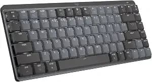 Logitech Mx Mechanical Mini Mac Wireless Keyboard Low-Profile - Space Grey - Tactile Quiet Mechanical Switches, Smart Backlit Keys, Bluetooth Pairs With 3 Devices, Usb-C Rechargeable, 15 Days
