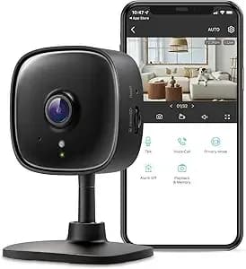 Tapo 2k Indoor Security Camera, Baby Monitor, Dog Camera, c111, Black