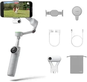 insta360 Flow 2 Pro Gimbal Stabilizer For Iphone, Android, Phone Gimbal With Ai Tracking, Fill Light, Built-In Selfie Stick & Tripod, Vlogging, Travel, Family, Sport - Ultimate Ai Tracker Bundle Grey