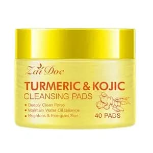 Turmeric Remover Wipes, Exfoliating Face Cleansing Pads With Aloe Vera & Centella Asiatica For Hydrating, Moisturizing & Calming For Sensitive Skin, 40ct