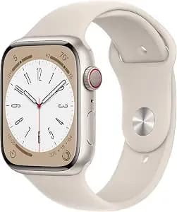 Apple Watch Series 8 [Gps + Cellular, 45mm] - Starlight Aluminum Case With Starlight Sport Band, M/L (Renewed)