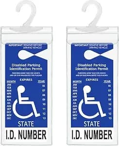 Tb Tbuymax Handicap Parking Placard Holder, Ultra Transparent Disabled Permit Protective Cover With Large Hanger By Tbuymax 2 Pack (Placard Is Not Include)