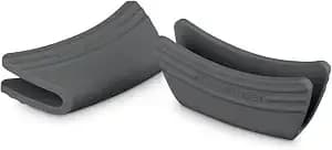 Le Creuset Silicone Set Of 2 Handle Grips, 5" X 2 1/2" Each, Oyster
