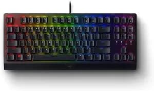 Razer Blackwidow v3 Tkl Mechanical Gaming Keyboard, Yellow Switches, Black - Linear & Silent Mechanical Switches, Chroma Rgb Lighting, Compact Form Factor, Programmable Macros