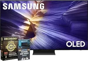 Samsung 77 Inch Oled 4k s90f Smart Tv (2025) Vision Ai, Oled Hdr+ Bundle With Cps Exclusive 1-Year Protection & Deco Gear Complete Home Theater Beginner'S Guidebook