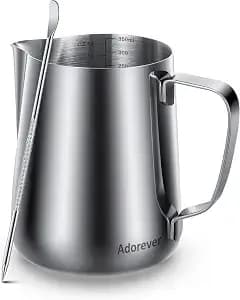 Milk Frothing Pitcher, 8.5oz/12oz/20oz/32oz/50oz/66oz Milk Frother Cup Stainless Steel, Espresso Accessories, Milk Steaming Pitchers Coffee Cappuccino Latte Art Barista Milk Jug Cup With Art Pen,12oz
