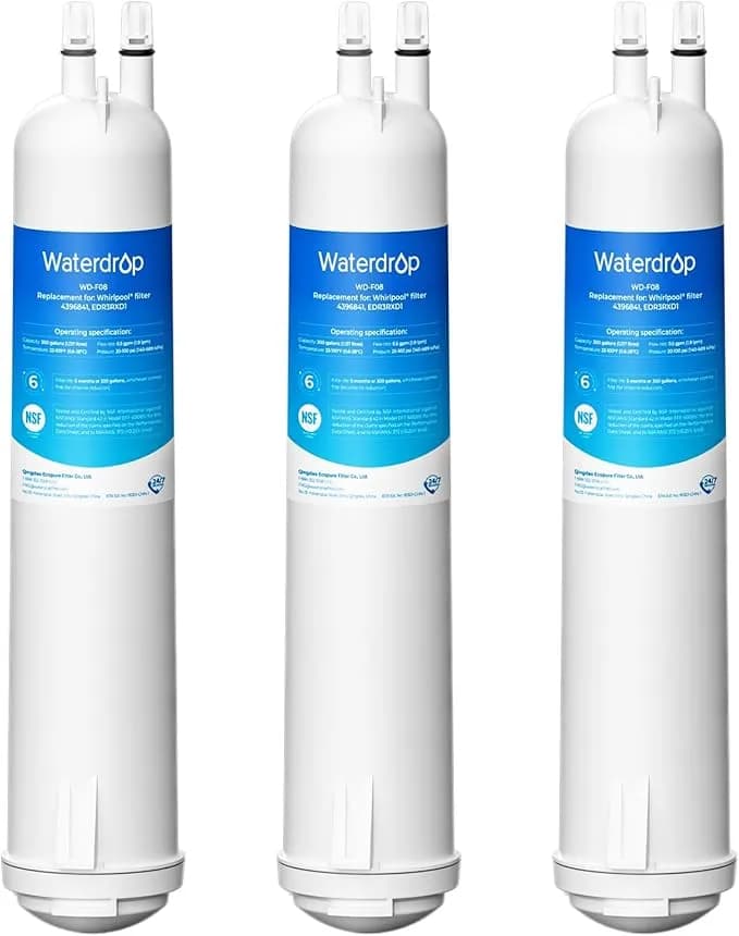 Waterdrop edr3rxd1 Water Filter Replacement For Everydrop® Filter 3, 3 Pack - Replacement For 4396841, 4396710, Kenmore® 46-9083, 46-9030, Refrigerator Water Filter