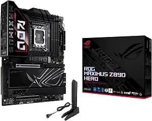 Asus Rog Maximus z890 Hero Intel® z890 Lga 1851 Atx Motherboard, Advanced Ai Pc-Ready, 22+2+1+2 Stages, ddr5, Wifi 7, 3x Pcie® 5.0 M.2, Thunderbolt™ 4, Usb Type-C®, Ai Overclocking/Cooling/Networking
