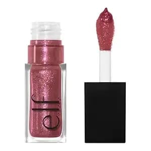 E.L.F. Glow Reviver Lip Oil, Divine Wine - Nourishing And Hydrating With High-Shine Glimmer Finish & Sheer Wash Of Color, Minty Scent, Non-Sticky, Vegan & Cruelty-Free