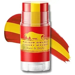 Red Yellow And Red Face Paint Spain Eye Black Stick（03 Spain） - 3 In 1 Colors Body Paint Sticks For Soccer,Football,Softball,Baseball,Gentle Blendable,High Pigment Eye Black Stick Makeup