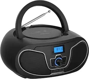 Philips Cd Player Boombox, Dynamic Bass Boost With Bluetooth, Fm Radio, Usb Playback & Aux Input, Portable Top-Loading Boombox, Clear Stereo, Rw/mp3 Compatible (Black)