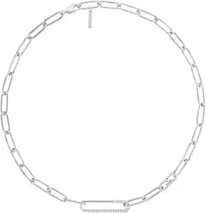 Calvin Klein Women'S Asymmetrical Elegance Necklace - Stainless Steel Pendant With Chain And Lobster Closure - Premium Fashion Accessory - Gift For Her
