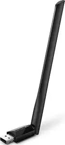 Tp-Link ac600 Usb Wifi Adapter For Desktop Pc - Usb Wireless Adapter For Pc - Wifi Dongle For Pc With 2.4ghz, 5ghz High Gain Dual Band 5dbi Antenna, Supports win11/10/8.1/8/7/Xp, Black (Archer t2u Plus)