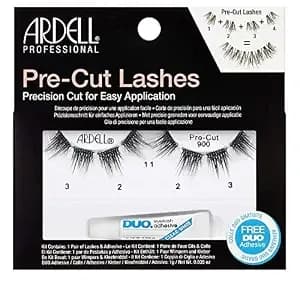 Ardell Pre-Cut Lashes 900 - Segmented Lash Strips, Natural-Looking Clusters, Individual Lash Extensions With Duo Adhesive, 1-Pair