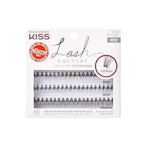 Kiss Lash Couture Faux Mink Lash Extensions, Style 'Venus', Exclusive Flat-Band Technology, Short & Medium Length, 60 Individual Lash Clusters, Glue On Lashes