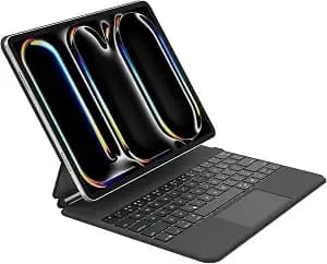 Belkin Pro Keyboard Case W/Magnetic Stand, Backlit Bluetooth Keyboard, Multi-Gesture Controls, Magnetic Apple Pencil Storage Compatibility, & Multimedia Keys For Ipad Pro 13" (m4/m5) - Black