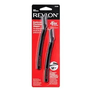 Revlon Eyebrow Precision Shaper, Eye Brow Razor, Hair Remover Blade, Reusable, Made With Japanese Stainless Steel (Pack Of 2)