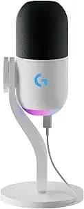 Logitech G Yeti Gx Dynamic Rgb Gaming Microphone With Lightsync - White - Lightsync, Usb Mic For Streaming, Plug And Play For Pc/Mac