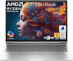 Hp 2026 Elitebook 16" Business Laptop, Amd Ryzen 5 200 Copilot Ai Pc, 32gb ddr5 Ram, 1tb Pcie Ssd, Fhd+, Enterprise Security, Fast Charging, Wifi 6e, Backlit Kb, Fingerprint Reader, Windows 11 Pro
