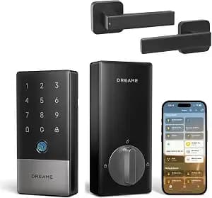 Dreame Smart Door Lock a10 With Smart Handle For One-Step Unlock, Matter Over Thread, Compatible With Alexa, Google, Apple Home, Ai Fingerprint, Geofencing Auto Unlock, Bhma Grade 2, ip65 Waterproof