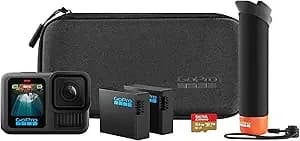 Gopro hero13 Black Accessory Bundle - Includes The Handler, 2 Enduro Batteries, 2 Curved Adhesive Mounts, 64gb Sandisk Microsd Card, And Carrying Case