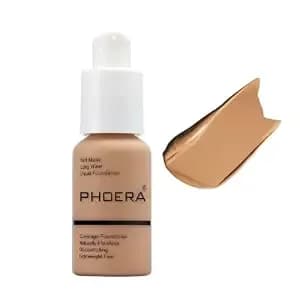 Phoera Foundation, Flawless Soft Matte Liquid Foundation 24 Hr Oil Control Concealer Foundation Makeup. (1 Pcs-105- Sand)