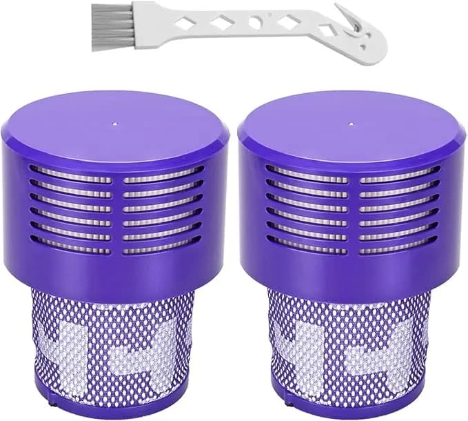 2 Pack v10 Filters Replacement For Dyson v10 Cyclone Series, v10 Absolute, v10 Animal, v10 Total Clean, sv12, Replace Part No. 969082-01, v10 Filters & 1 Clean Brush