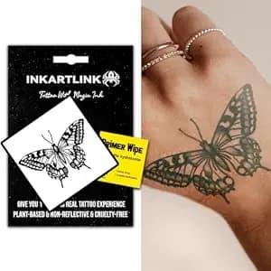 Inkartlink Butterfly 5 Temporary Tattoos, Realistic Waterproof - Semi Permanent Tattoo, Body Stickers For Women & Men, Last 7-15 Days, Party Favors, Non-Reflective, Exquisite Packaging