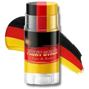 Black Red And Yellow Face Body Paint Eye Black Stick（06 Germany） - 3 In 1 Colors Face Paint Sticks For Soccer,Football,Softball,Baseball,Gentle Blendable,High Pigment Eye Black Stick Makeup