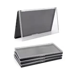 Magnetic Makeup Palette With Clear Top, 3pack Empty Eyeshadow Pan Dispensing Storage Box With 60pcs Adhesive Metal Stickers For Diy Cosmetics Lipstick Blush Powder-7.71”x4.33”Palette