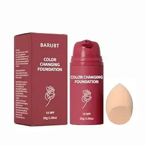 Color Changing Foundation With Spf 15, White To Skin Tone Adapting Liquid Makeup For Mature Skin, Hydrating Waterproof Concealer Base With Hyaluronic Acid, 30g/1.06oz 1pcs