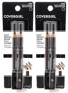 Covergirl Brow & Eye Makers Brow Shaper & Eyeliner, Midnight Brown 505.06 Oz (Pack Of 2)