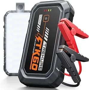 Trekure Car Battery Jumper Starter Portable 5000a, Portable Car Jump Starter Up To 10l Gas Or 8l Diesel Engine, Jump Box, Jumper Cables For Car Battery, Magnetic Build, 2000lm Flashlight, Power Bank